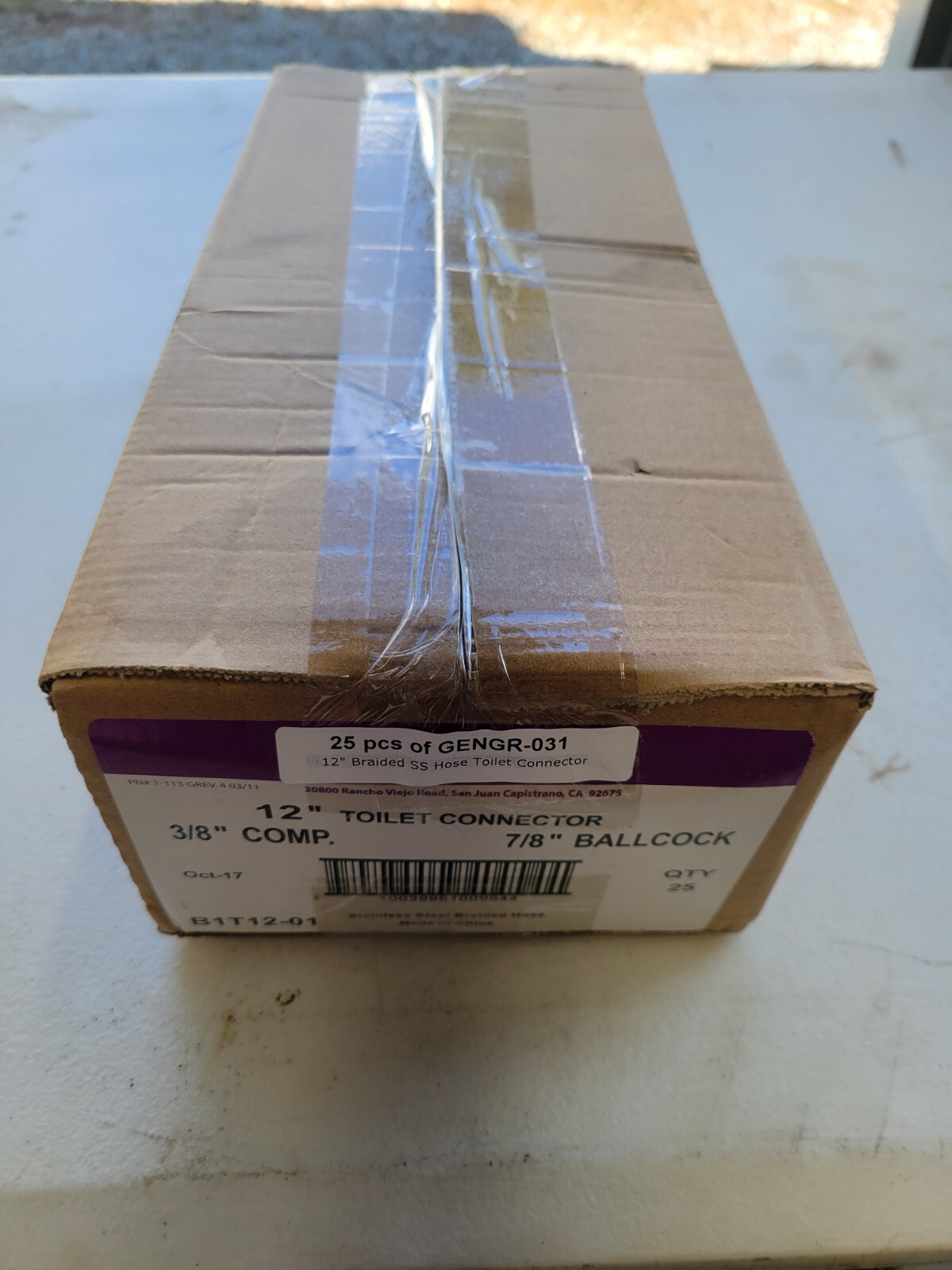 25 PACK - Fluidmaster 12in x 7/8in Braided Steel Water Supply Line Hose B1T12-01 gallery