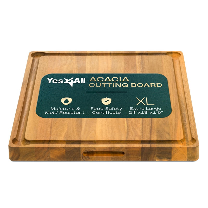 Yes4All Extra Large Acacia Wood Cutting Board For Kitchen 24L X 15W X 1.5 Thick gallery