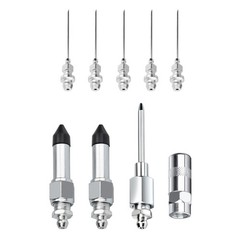 9Pcs Grease Needle Nozzle Kit for Precision Lubrication Maintenance with Adapter