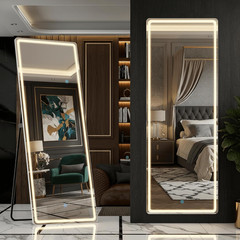 71″ LED Full Length Mirror with Dimming & 3 Color Lighting – Floor & Wall Mount