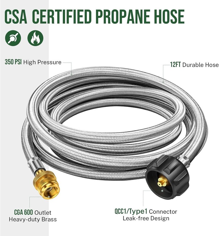 12ft Propane Regulator Hose Replacement For Mr. Heater Big Buddy Indoor Outdoor gallery