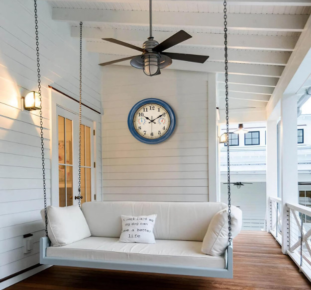 12 Inch Outdoor Clock with Thermometer and Hygrometer Combo, Waterproof Indoor O gallery