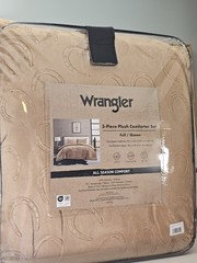 Wrangler Plush Full/Queen Comforter Set 3Pc Beige Horseshoe 90×90 viral