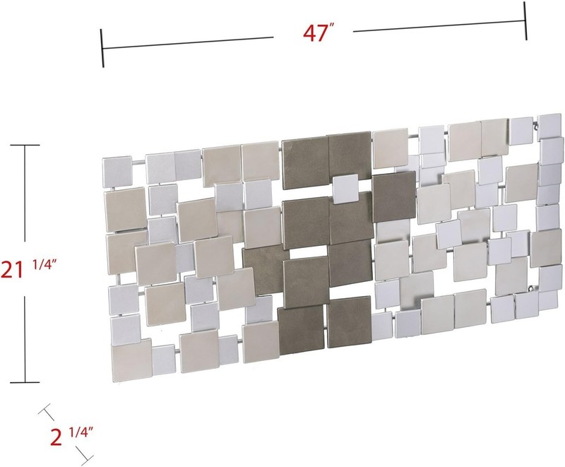 Contemporary 3D Geometric Wall Sculpture in Silver - Unique 47" x 2.25" Design gallery