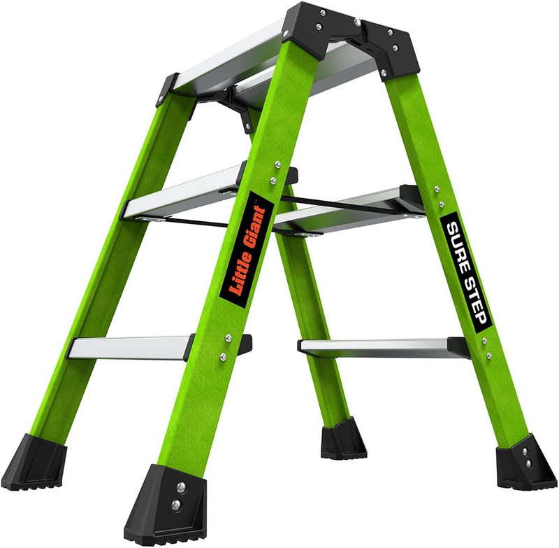 Ladders, Sure Step, 3-Step, Double-Sided Step Stool, Fiberglass, (11953), Type 1 gallery