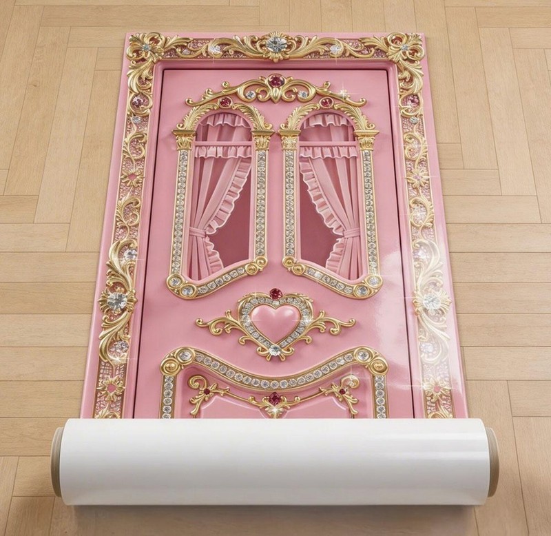Hyperfemininity Door Wrap, Bimbocore Style, 1-piece Laminated Sticker Mural gallery