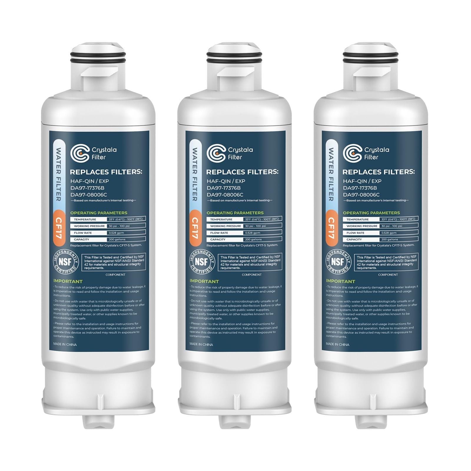 3 Pack Filters Replacement for DA97-17376B Water Filter, NSF 42, Samsung HAF-QIN gallery