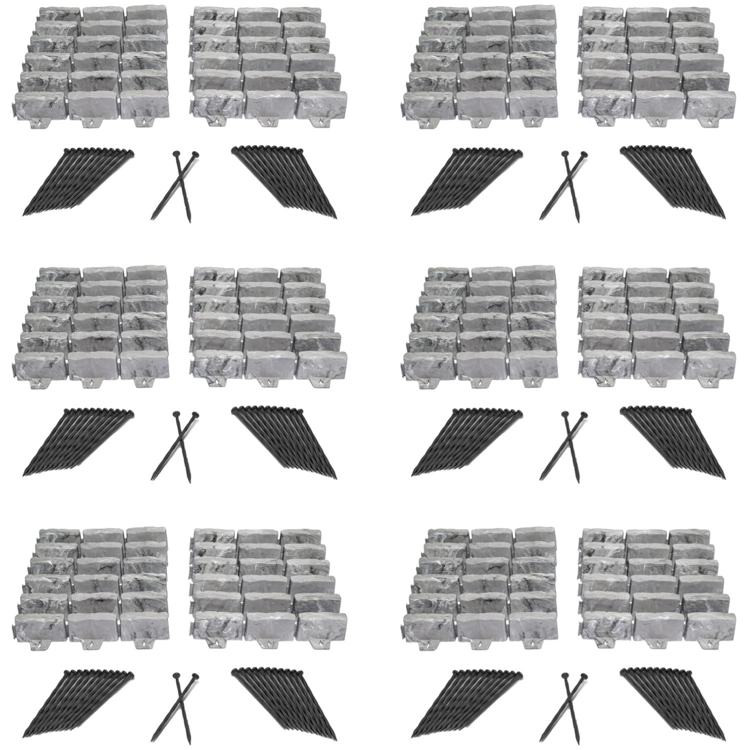 Easy Install Stone-Look Edging Kit, 90ft - Slate Gray gallery