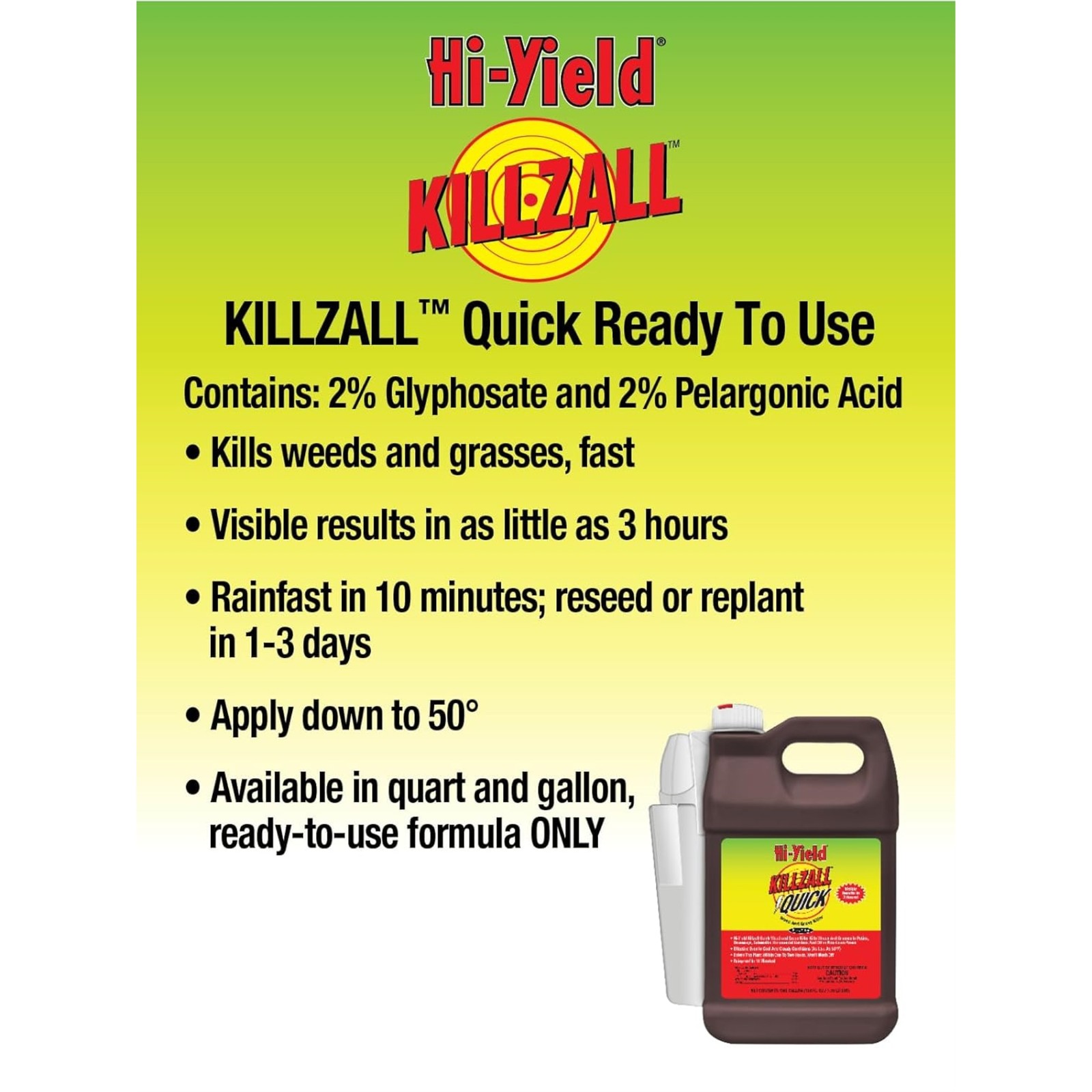 Hi-Yield Killzall Quick Non-Selective Weed and Grass Killer with Sprayer, 1 Gal gallery