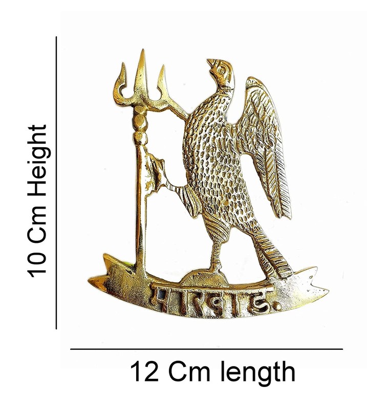 Brass Marwar Logo Monogram Eagel Holding Trishul Symbol Wall Hanging Decor gallery