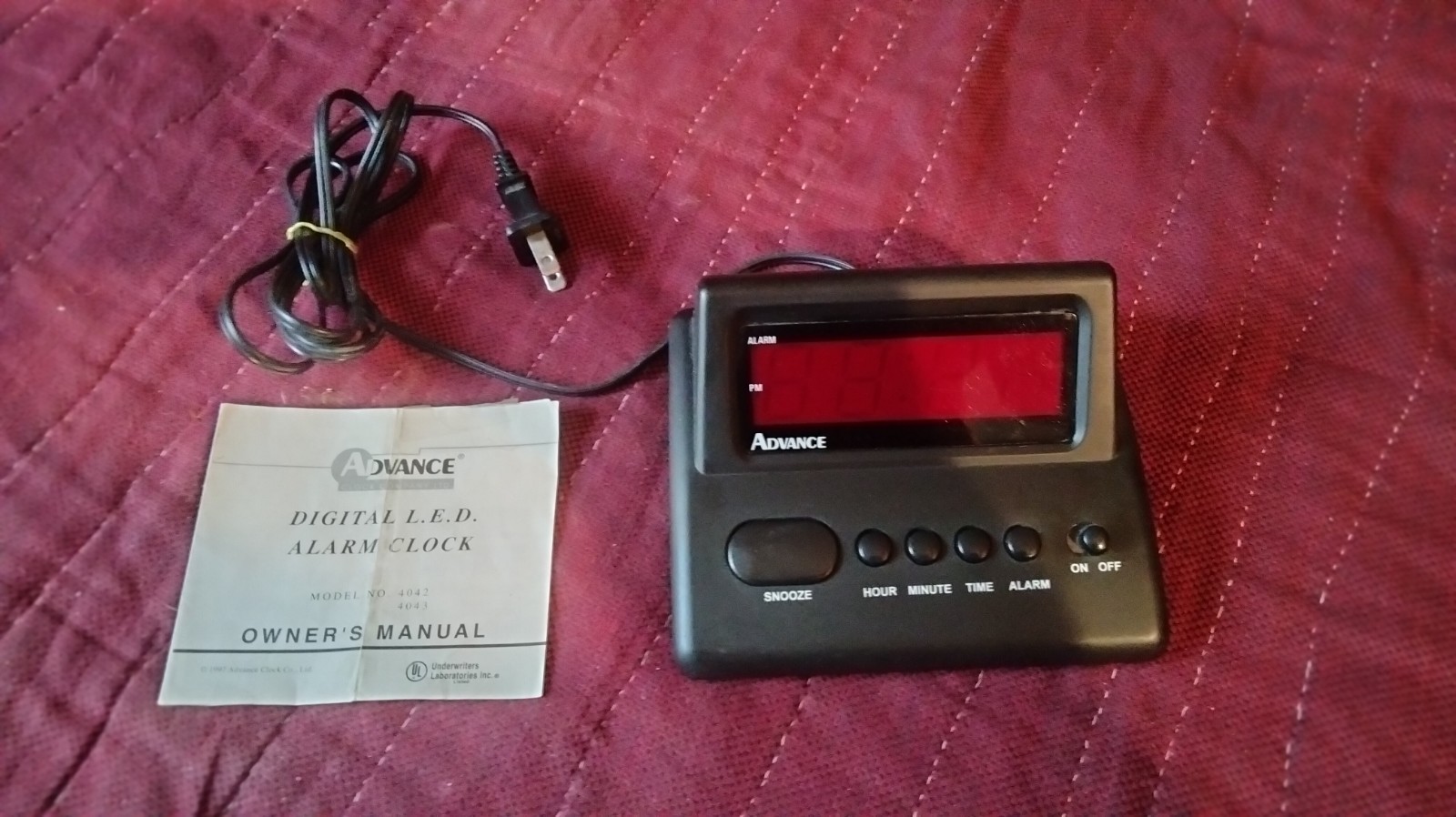 Vintage Advance 4043 Digital Alarm Clock Red LED Display Tested Works Retro gallery