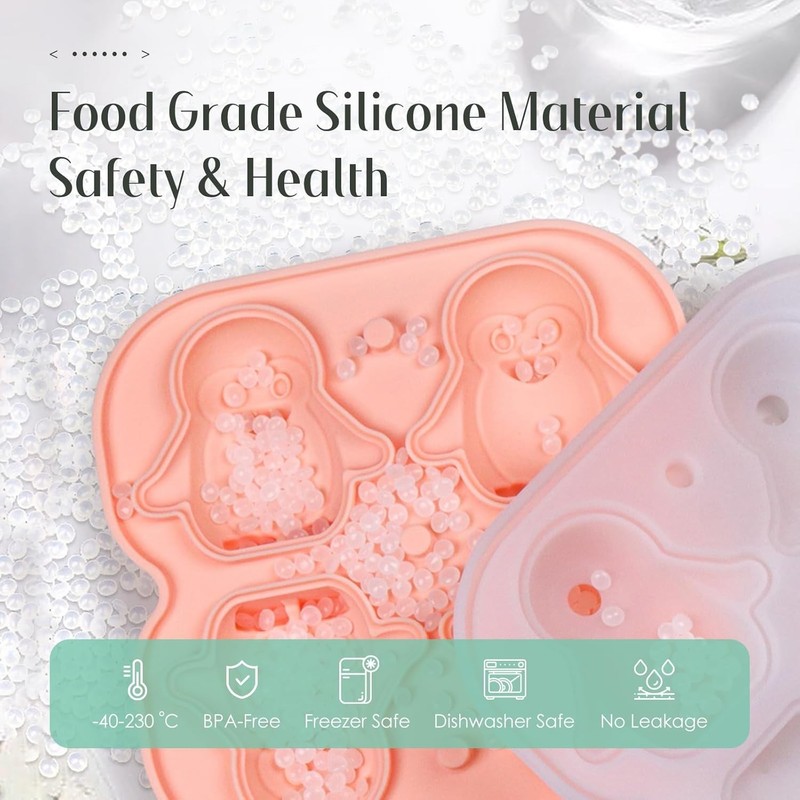 2 Pack Silicone Ice Cube Molds Fun Shapes 3D Animal Large Ice Cube Trays with gallery