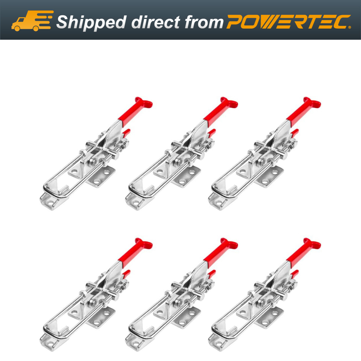 POWERTEC Heavy Duty Adjustable Latch-Action U Bolt Self-lock Toggle Clamp, 6PK gallery