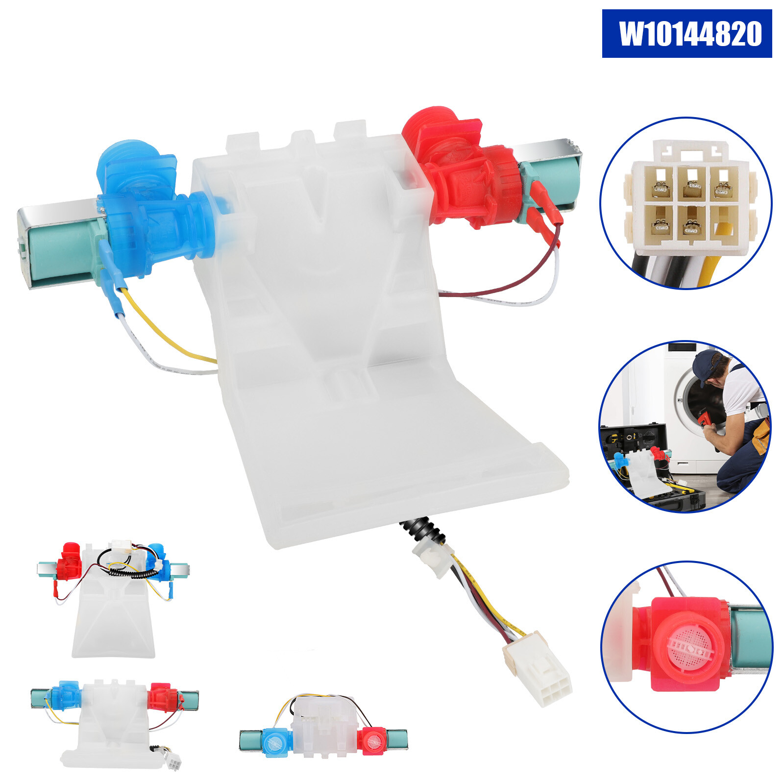 Washer Water Inlet Valve Compatible with Whirlpool Kenmore W10144820 AP6015761 gallery
