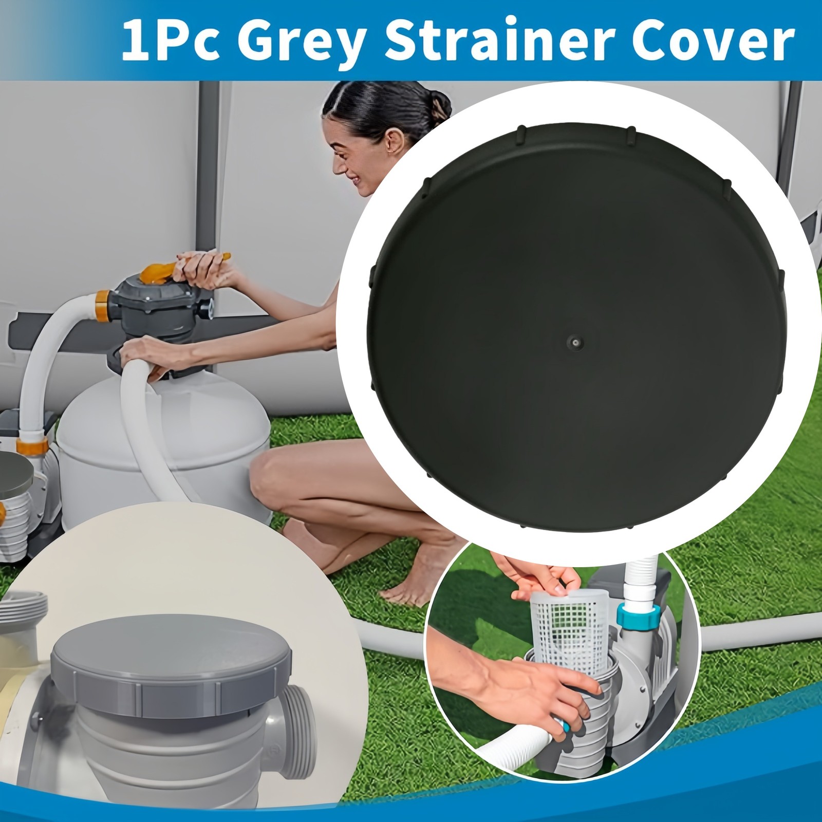 1Pcs Grey Strainer Cover Fits 58498E Flowclear 1500-Gallon Sand Filter, #P07018 gallery