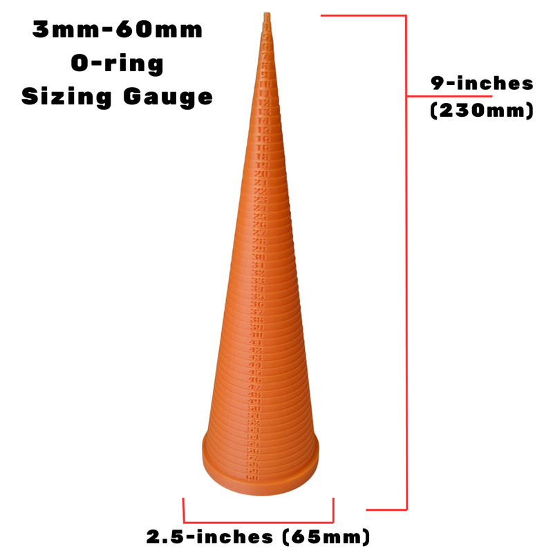 O-Ring Sizing Cone Measuring Tool 3mm-60mm/61mm-100mm and 3mm-30mm Free (Orange) gallery