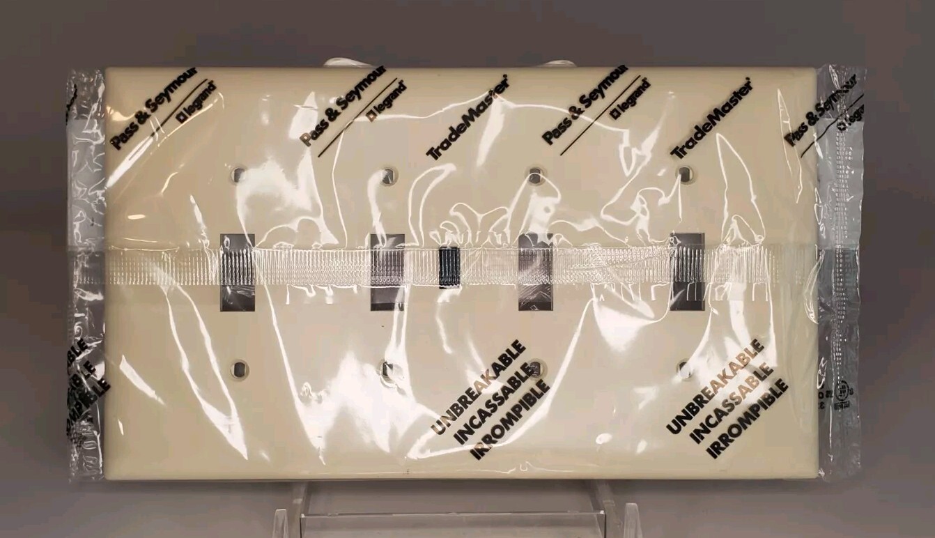 Pass & Seymour TradeMaster 4-Gang Toggle Wall Plate Light Almond TP4-LA NEW gallery