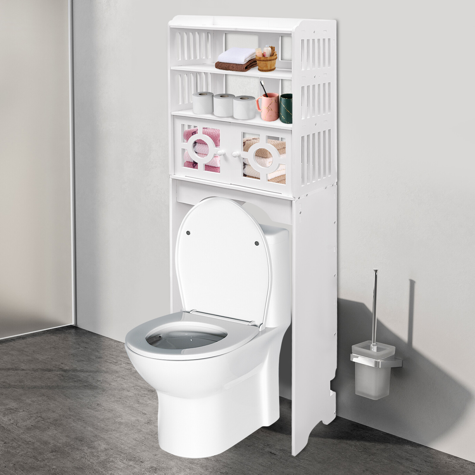 4-tier Bathroom Shelf Unit Cosmetic & Toiletry Organizer For 6-11 Lbs Per Tier gallery