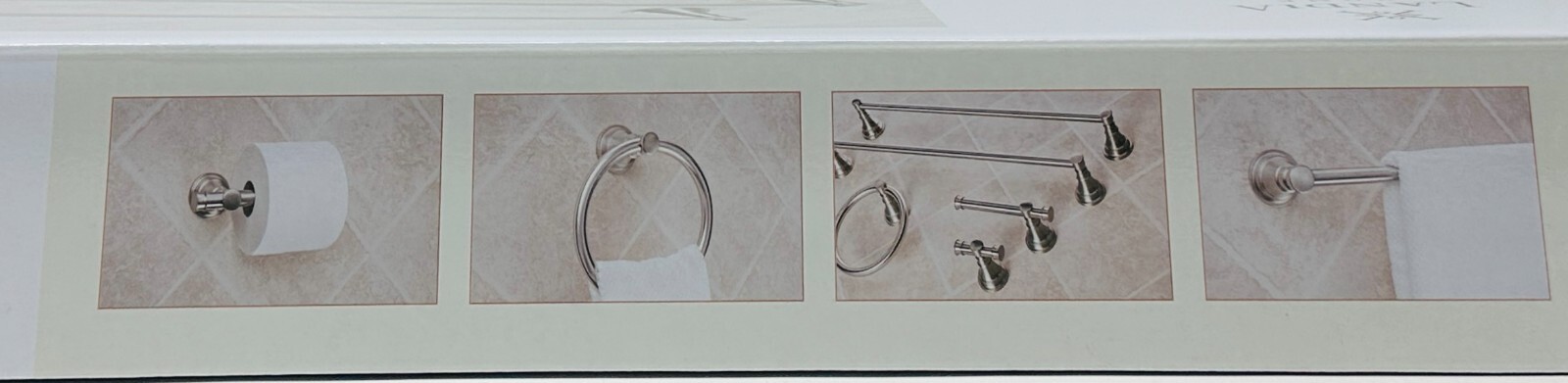 Landia Home 5-Piece Bath Collection Set Brushed Satin Nickel Finish~2 Towel Bars gallery