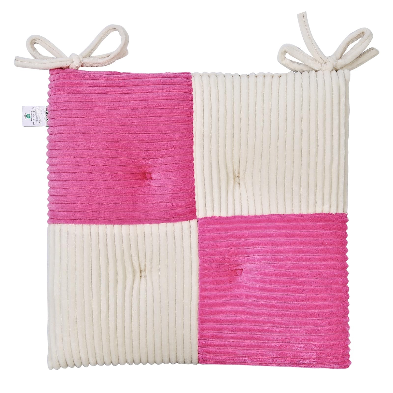 1 PCS Office Stacking Chair Cushion Ties Corduroy Foam Square 17x17 Inch Pink gallery
