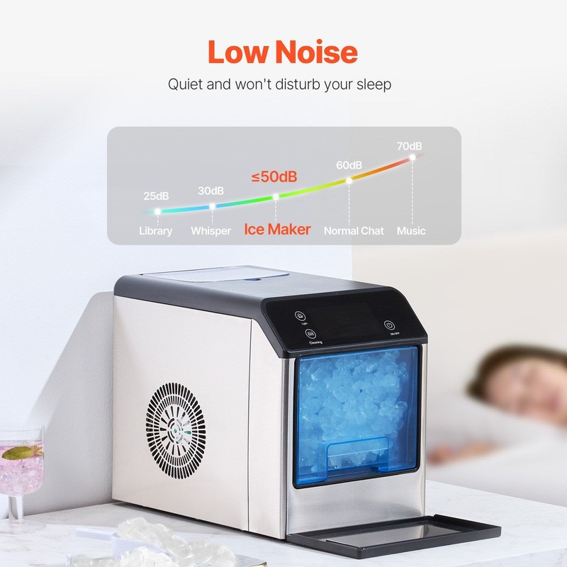 33lb Daily Chewable Ice Maker, Stainless Steel Body, Visual Monitor, Portable gallery