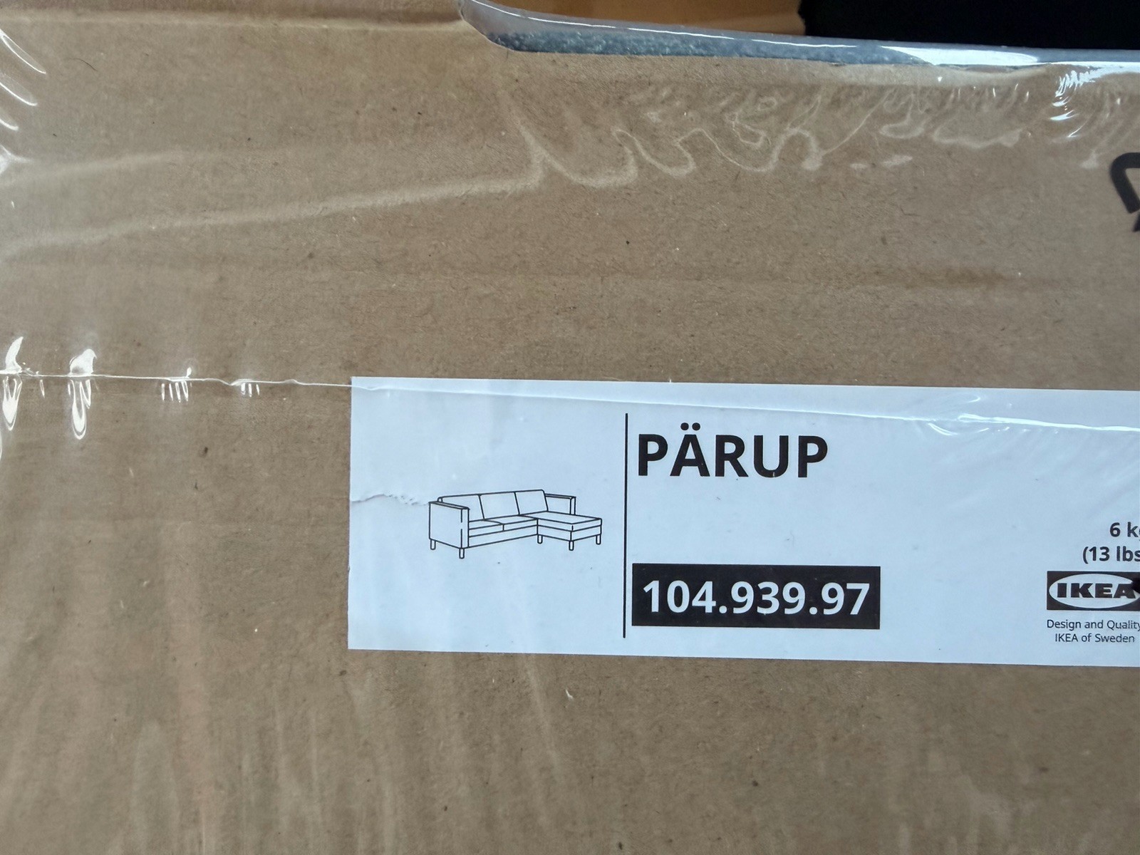 Ikea PARUP Sofa with Chaise Cover, Gunnared Dark Gray 104.939.97 - Cover Only gallery