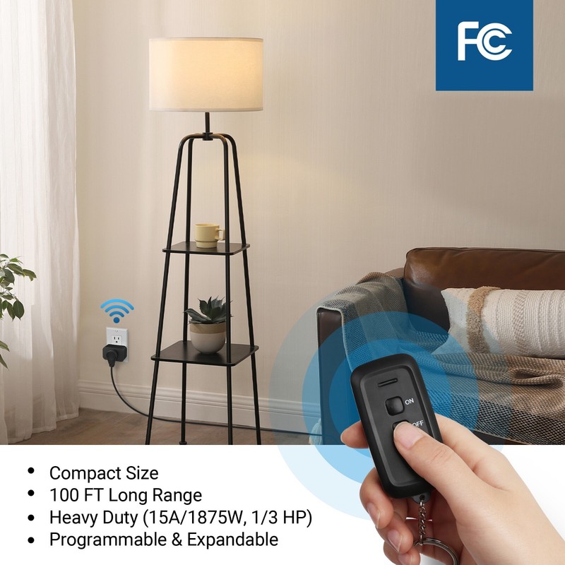 DEWENWILS Remote Control Outlet, Wireless Remote Light Switch 15A/1875W Black gallery