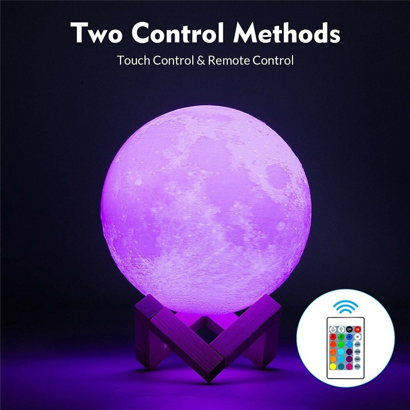 3D Printing Moon Galaxy Lamp Moonlight USB LED Night Light Touch Color Changing gallery