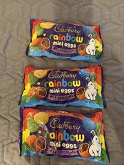 3-Cadbury Rainbow Mini Eggs Milk Chocolate Easter Candy Bag 8 oz BB 07/2027