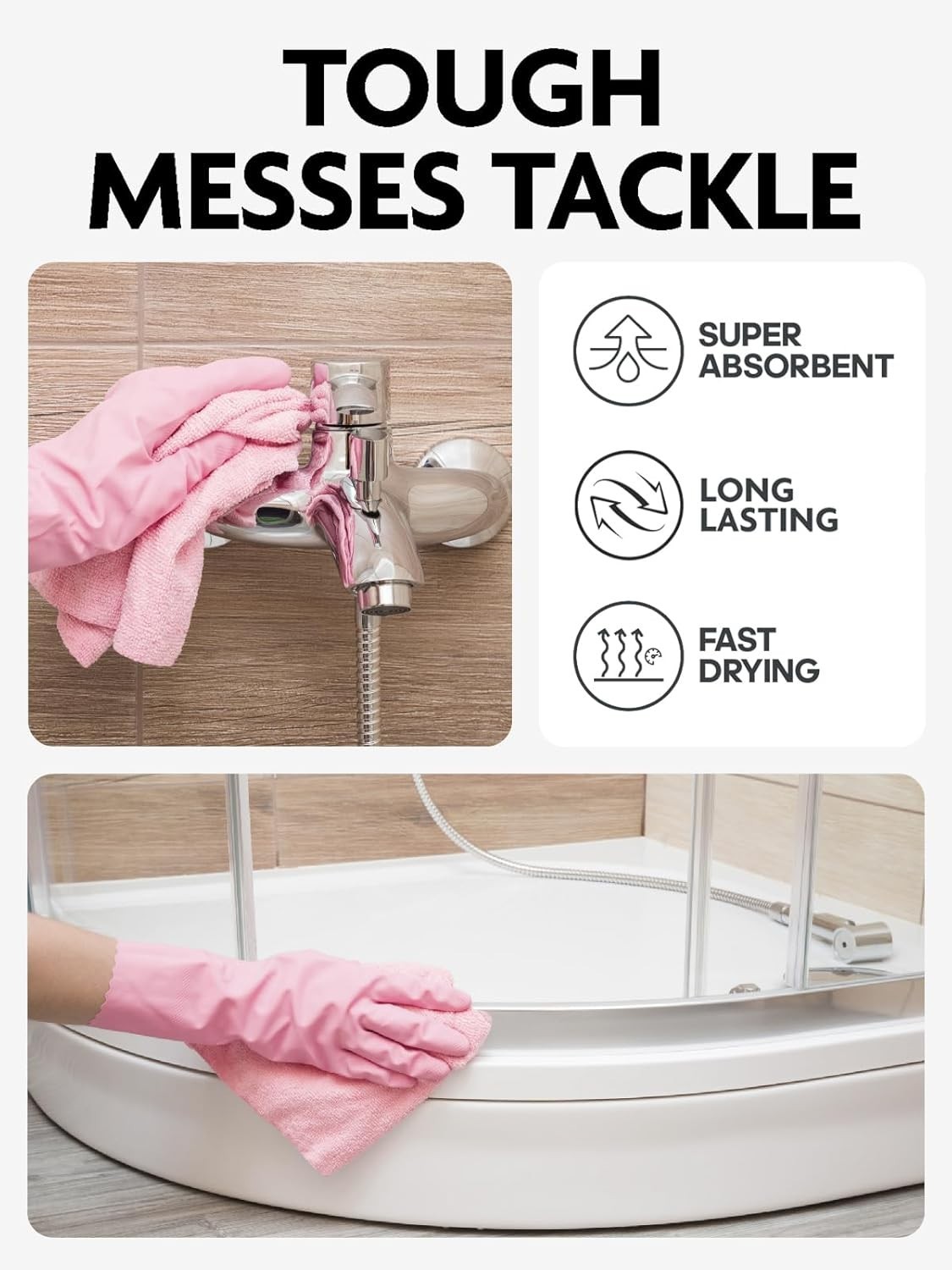 Fantasticlean Microfiber Cleaning Cloth Roll 75-Pack – Tear-Away 12"x12" Towels gallery