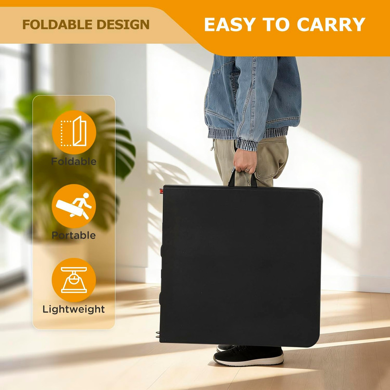 FDW 4FT Folding Table Half Portable Foldable Table Picnic Table for Office Home gallery