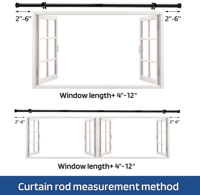 Small Curtain Rods for Windows 30" to 45" 5/8 Inch Standard 30-45", Black gallery
