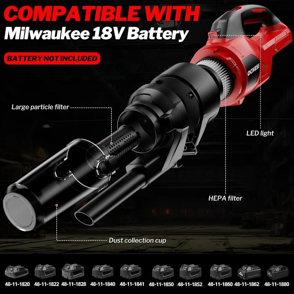 Cordless Vacuum for Milwaukee M18 Battery, 5 in 1 Handheld Electric Vacuum Cl... gallery