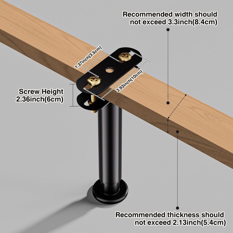 2Pcs Adjustable Height Bed Support Legs 7.08-12.6 inch, Extra Durable Steel B... gallery