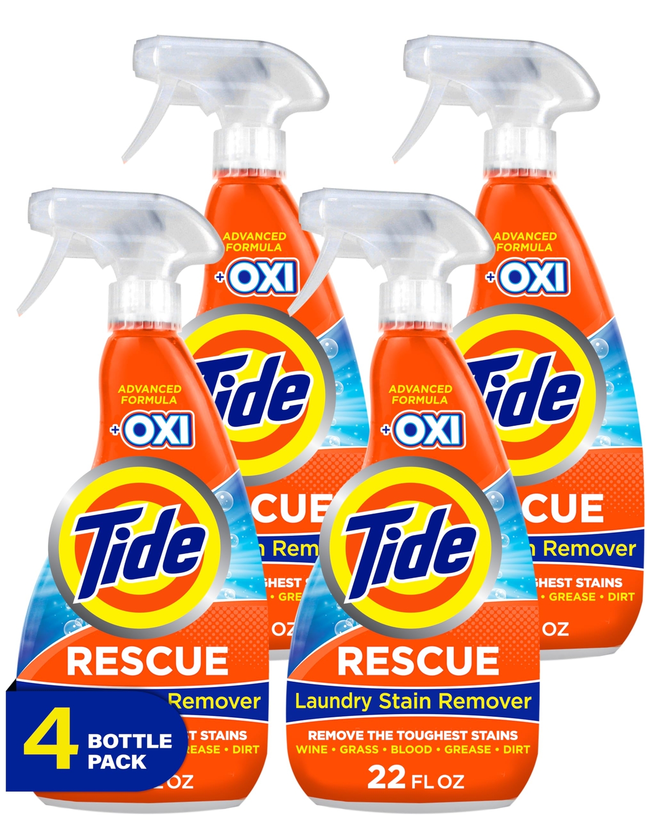 Tide Rescue Laundry Stain Remover Spray 22 Fl Oz Pack of 4 Tough on Stains gallery