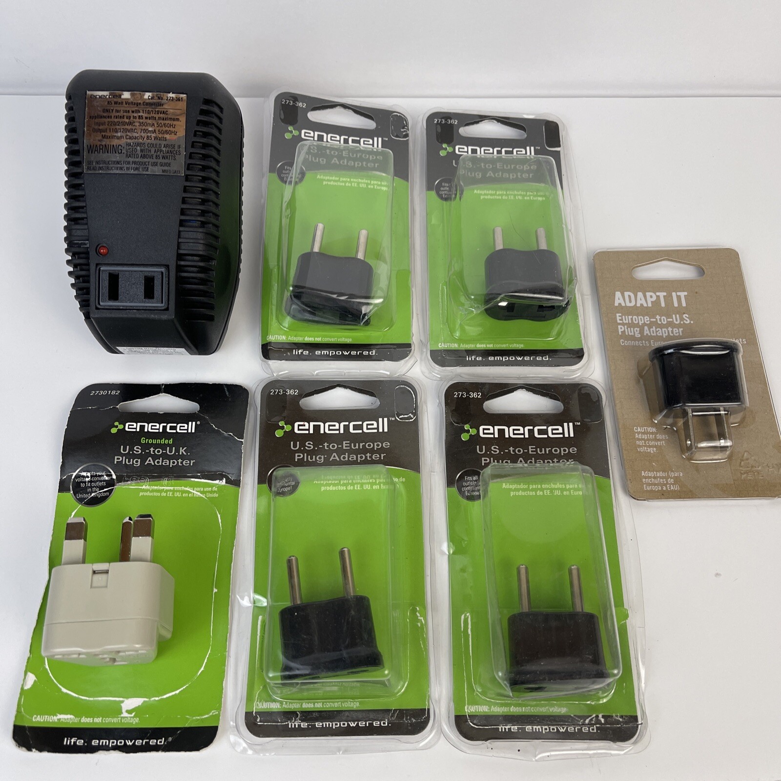 Foreign Travel Voltage Converter Lot Of 7 Enercell 85 Watt 85W 4 US To Europe gallery