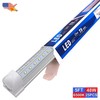 25 Pack T8 Integrated LED Tube 5Ft 48W 6500K 6200Lm Clear V Shaped Garage Light gallery