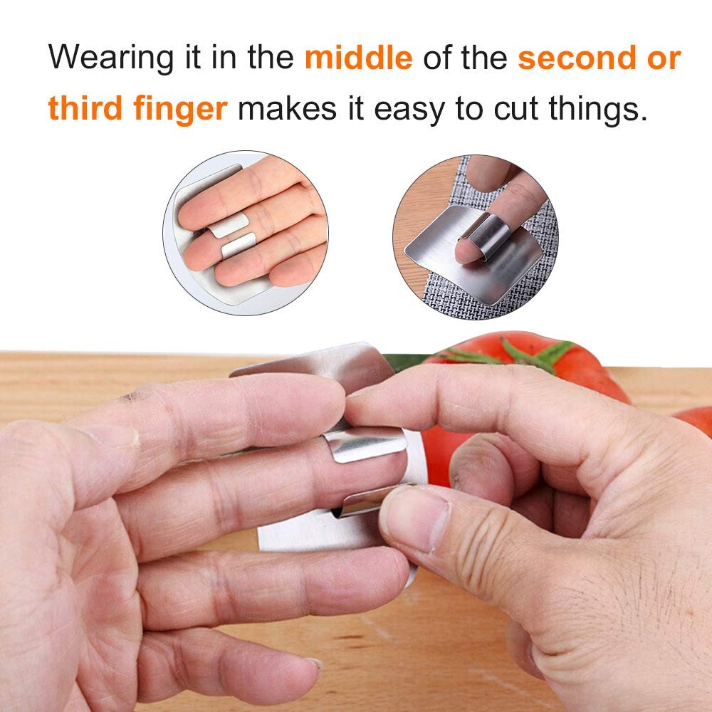 2 Pcs Finger Guard for Cutting aid, Kitchen Tool, Stainless Steel Knife Prote... gallery
