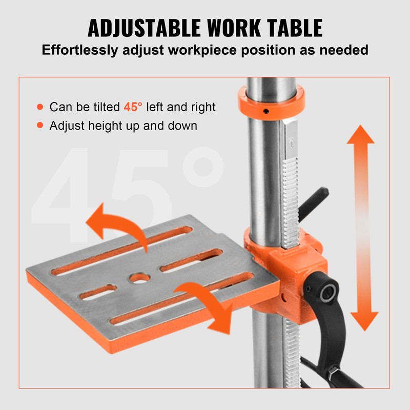 VEVOR 10-Inch 5-Speed Benchtop Drill Press Cast Iron Drill Press 3.2A gallery