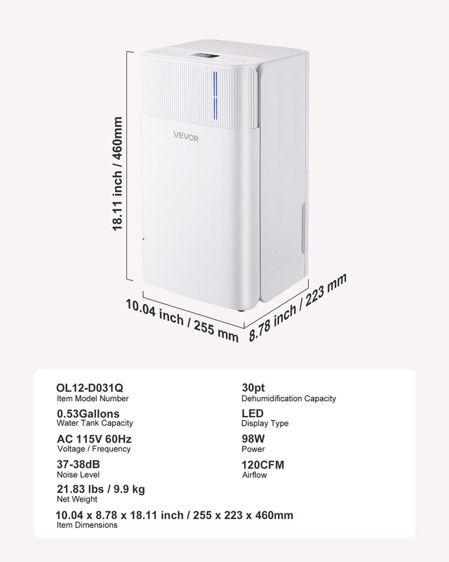 30pt Dehumidifier Wide Coverage Large Area Protection from Dampness gallery