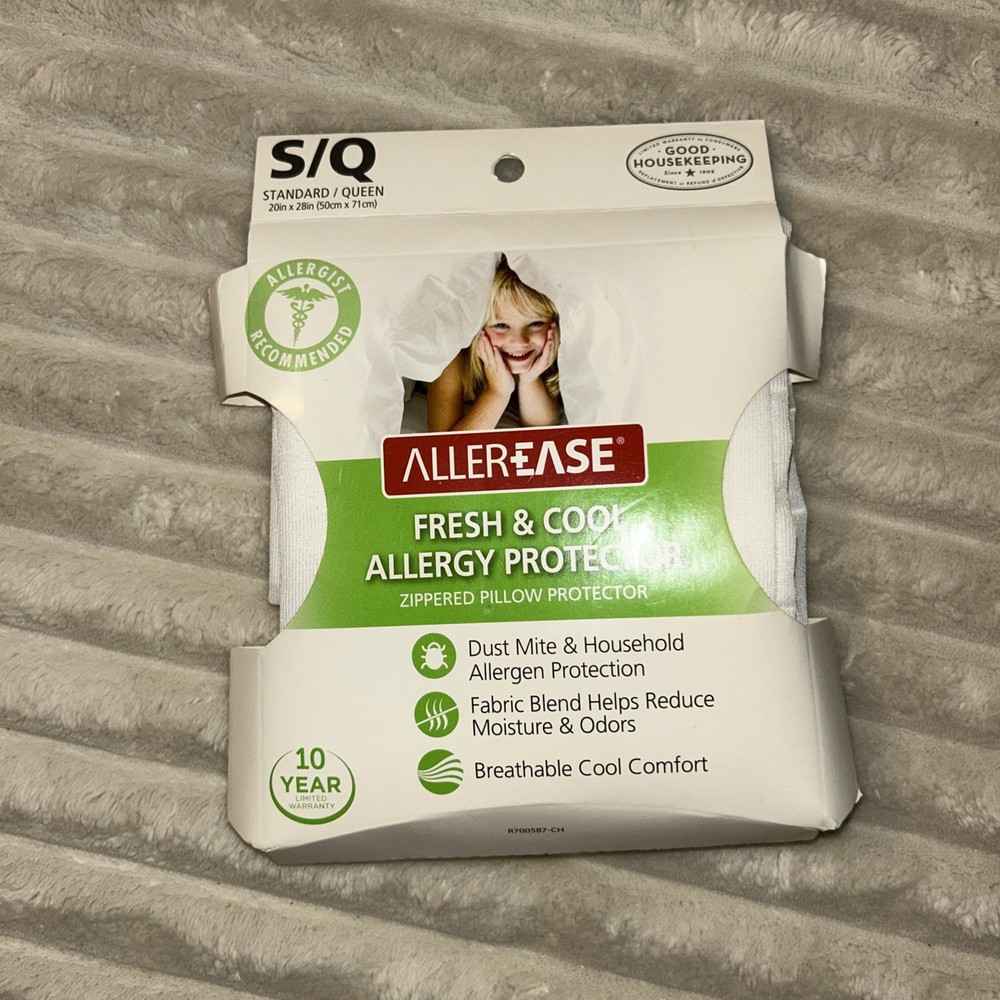 AllerEase Fesh & Cool Allergy Protector Queen size Zippered Pillow Protector