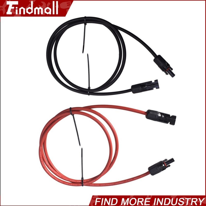Findmall 1 Pair 15FT Durable Solar Panel Extension Cable Wire Connector 12AWG gallery
