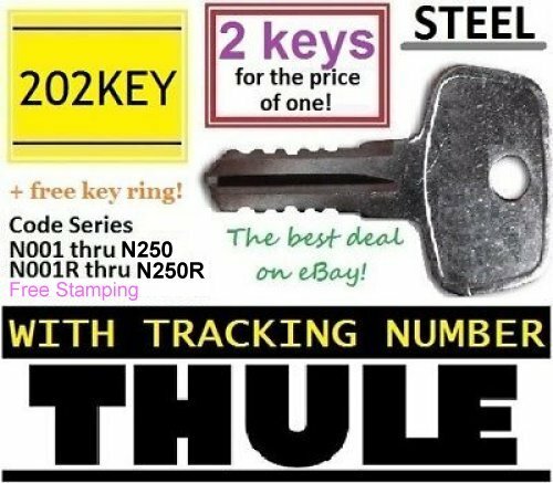 2 THULE Replacement Key Ski Roof Car Rack Lock Bicycle Hauler Carrier Surf Kayak gallery