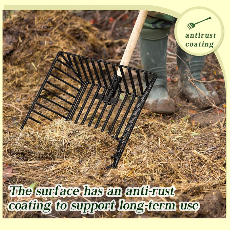 2 Pcs Metal Pitch Fork Replacement Head with Deep Basket Design Metal Manure For gallery