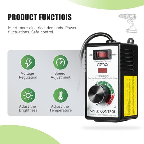 100V-120V 15A AC Motor Speed Controller with Overload Protection, Variable gallery