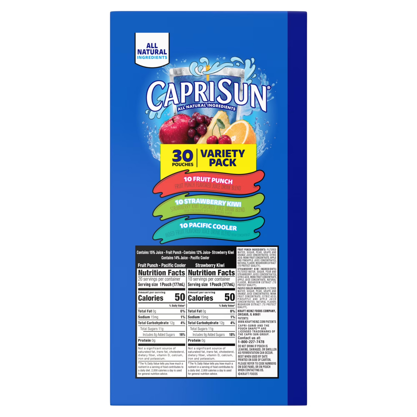 Capri Sun Fruit punch strawberry kiwi & Pacific Cooler Juice 30 ct Box 6 fl oz.. gallery