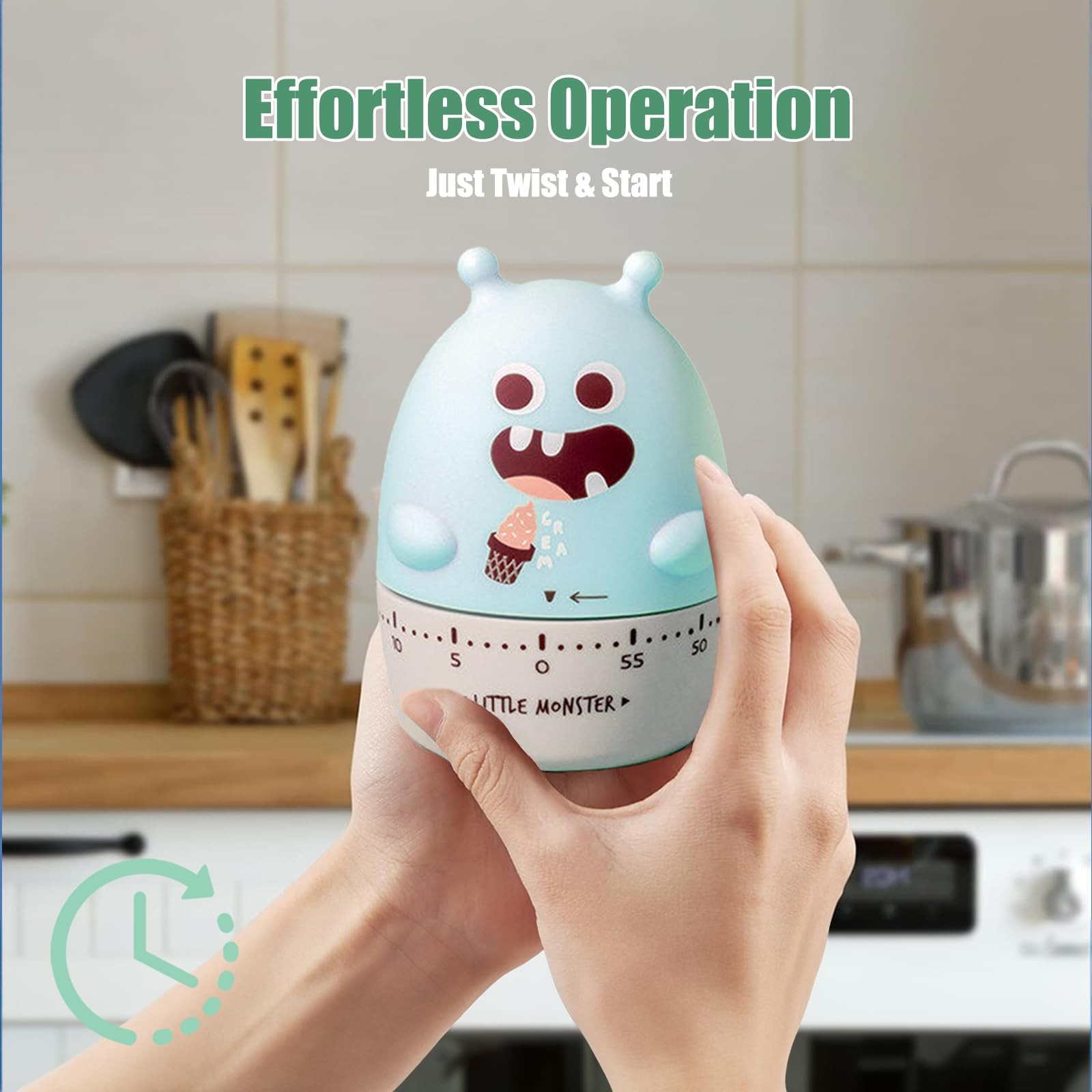 Quirky Creature Mechanical Kitchen Timer, Cute 60-Minute Manual Wind Up Count... gallery