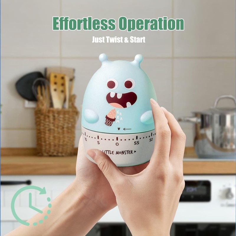 Quirky Creature Mechanical Kitchen Timer, Cute 60-Minute Manual Wind Up Count... gallery