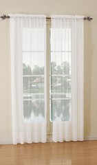 2PC Voile Sheer Curtain Panel Set Window Treatment Drapes Home Decor