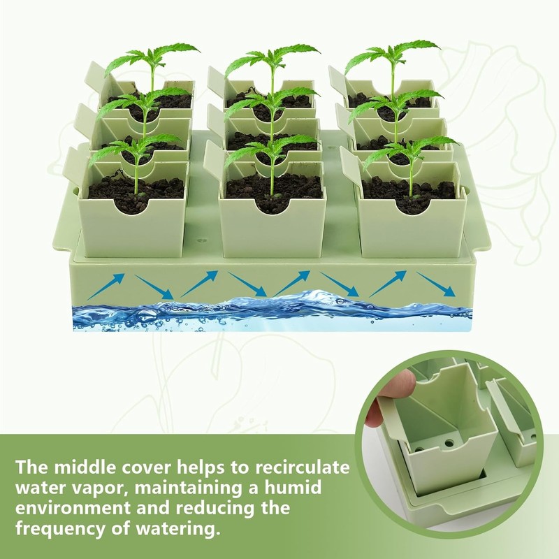 Seed Starter Tray, Extra-Thick Reusable Germination Kit,9 Deep 2.3 in Cells gallery